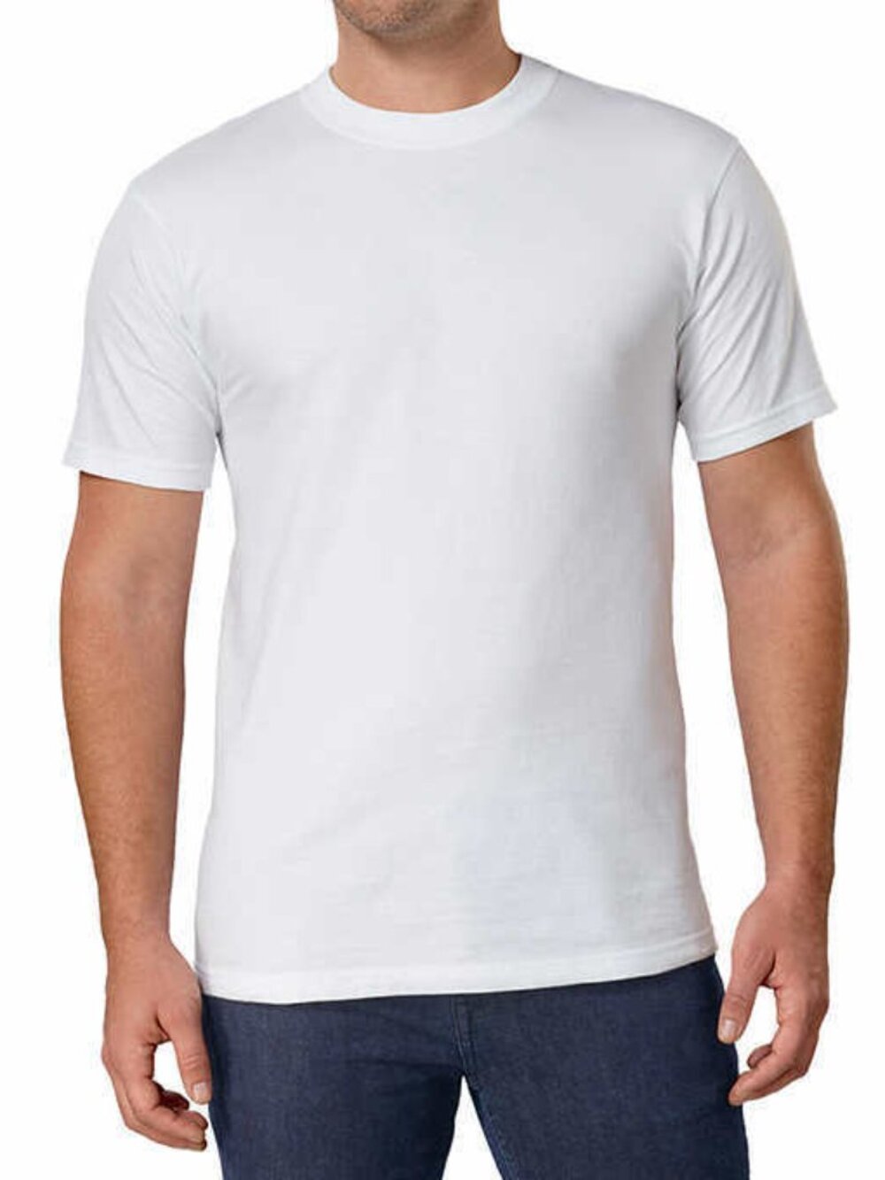 Kirkland Men's 6pack White 100 Cotton Crew Neck Tshirt S M L XL XXL 3XL